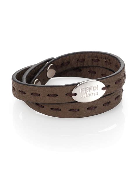 fendi men's leather bracelet.